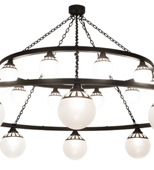 96"W Bola Tavern 20 Lt Two Tier Chandelier