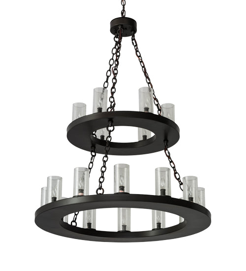 36"W Loxley 18 Lt Two Tier Chandelier