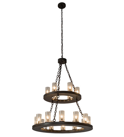 36"W Loxley 18 Lt Two Tier Chandelier