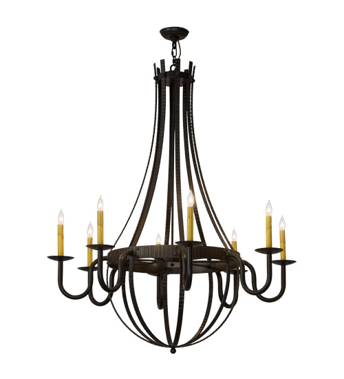 42"W Barrel Stave Metallo 8 Lt Chandelier