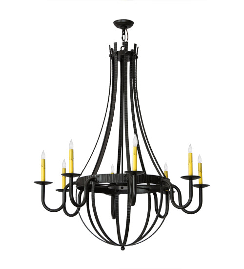 42"W Barrel Stave Metallo 8 Lt Chandelier