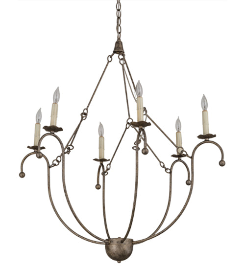 32"W Vienna 6 Lt Chandelier