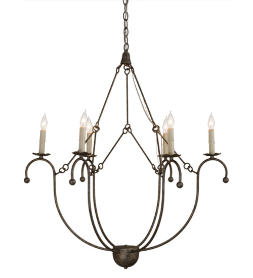 32"W Vienna 6 Lt Chandelier