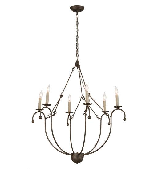 32"W Vienna 6 Lt Chandelier