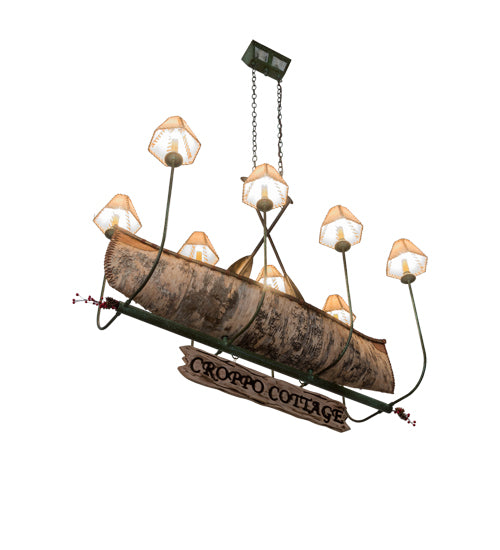 51"L Personalized Canoe 8 Lt Chandelier