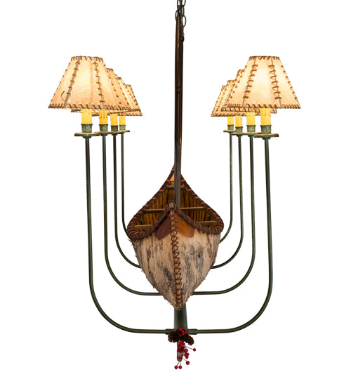 51"L Personalized Canoe 8 Lt Chandelier