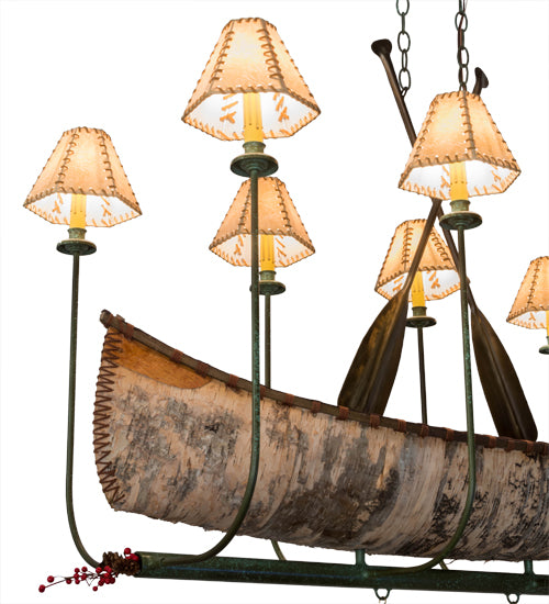 51"L Personalized Canoe 8 Lt Chandelier