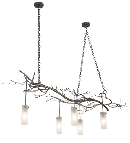 72"L Winter Solstice Cilindro 5 Lt Oblong Chandelier