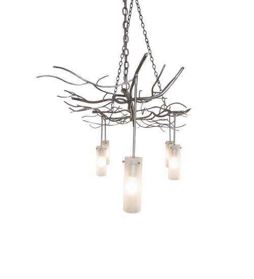 72"L Winter Solstice Cilindro 5 Lt Oblong Chandelier