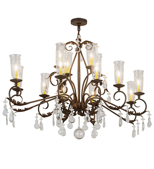 62" Long Windsor 14 Light Oblong Chandelier