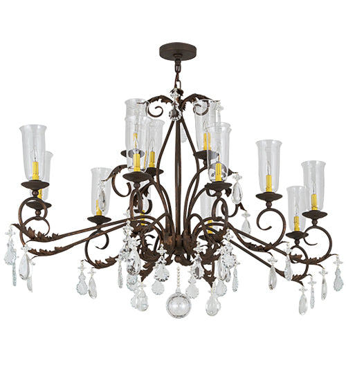 62" Long Windsor 14 Light Oblong Chandelier