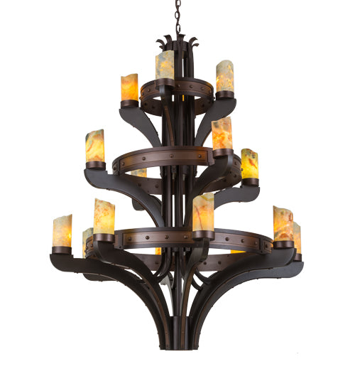 48" Wide Castilla Jadestone 16 Light Three Tier Chandelier