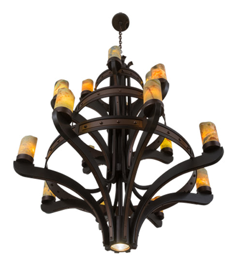 48" Wide Castilla Jadestone 16 Light Three Tier Chandelier