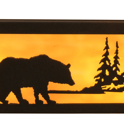 24"W Bear At Lake Vanity Light