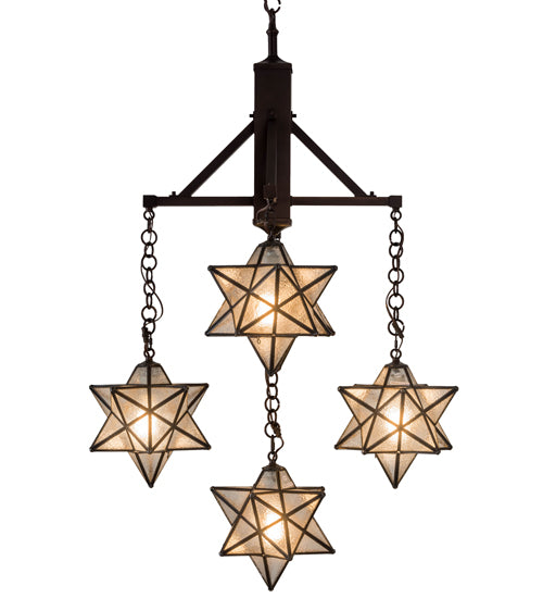 30"W Moravian Star 5 Lt Chandelier