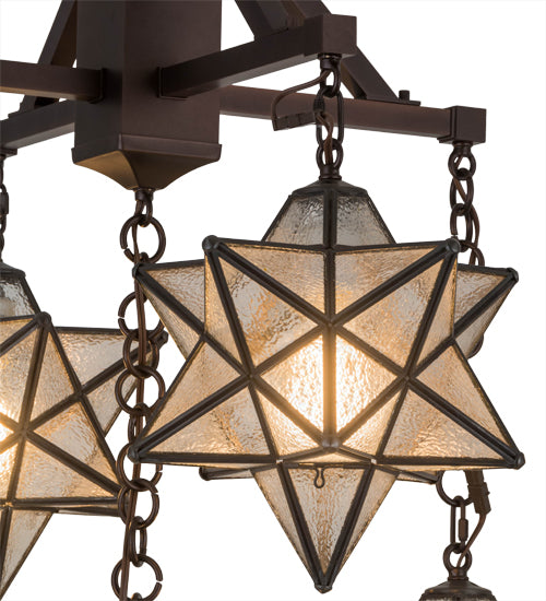 30"W Moravian Star 5 Lt Chandelier