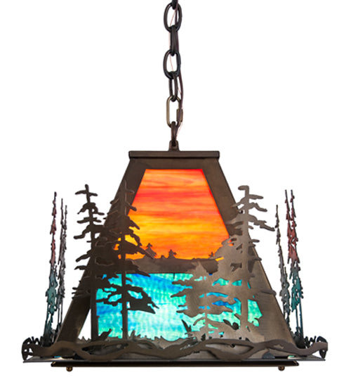 16"Sq Tall Pines Left Pendant