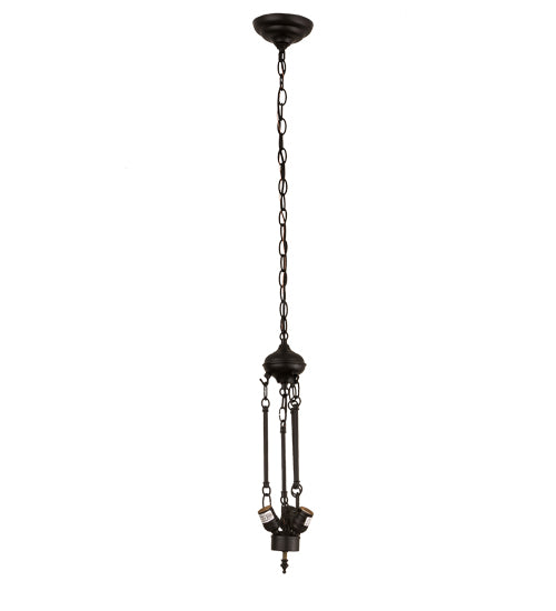 20"W Solar Black 3 Lt Inverted Pendant Hardware