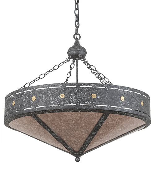 30" Wide Craftsman Target Inverted Pendant