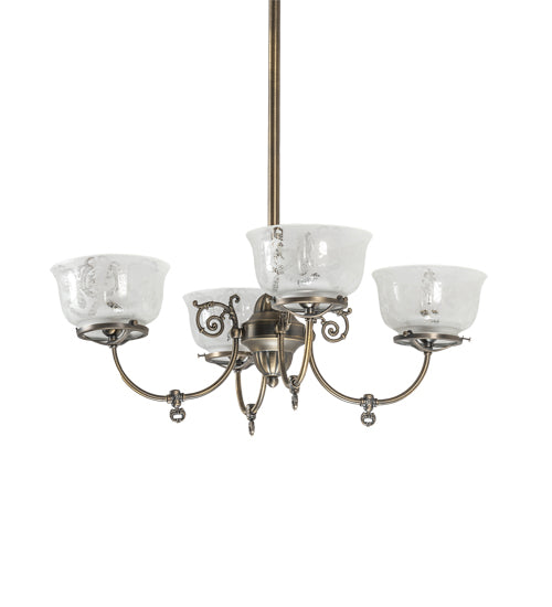 27" Wide Revival Gas & Electric 4 Light Chandelier