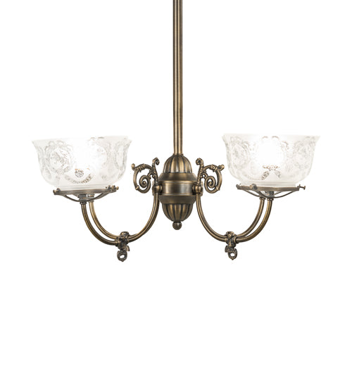 27" Wide Revival Gas & Electric 4 Light Chandelier