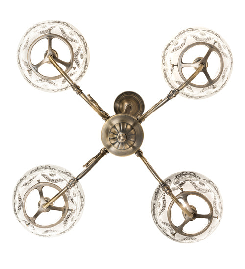 27" Wide Revival Gas & Electric 4 Light Chandelier