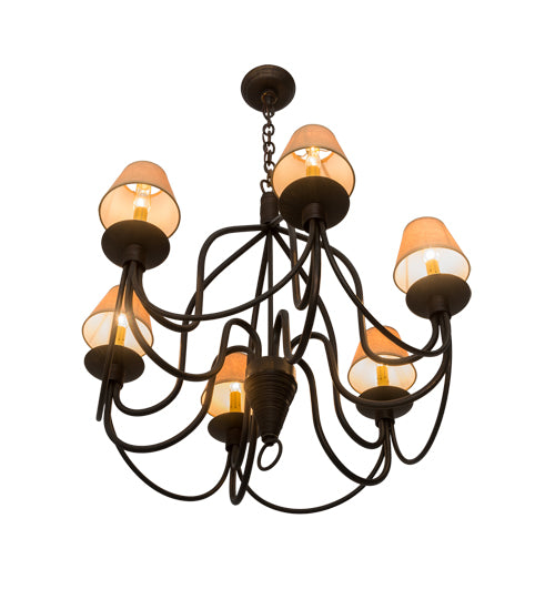 30"W Bell 6 Lt Chandelier