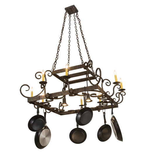 56" Wide Caiden 10 Light Pot Rack