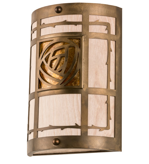 9" Wide Bungalow Rose Wall Sconce