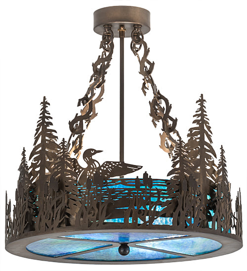 20" Wide Loon Semi-Flush Mount