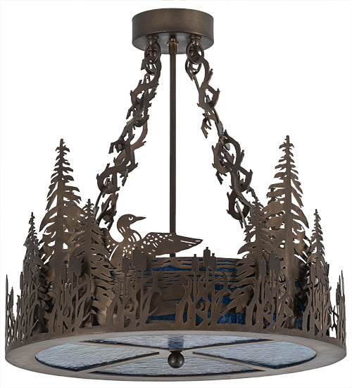 20" Wide Loon Semi-Flush Mount