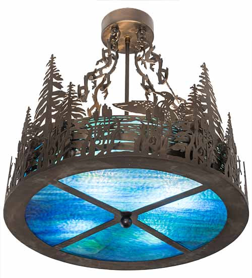 20" Wide Loon Semi-Flush Mount