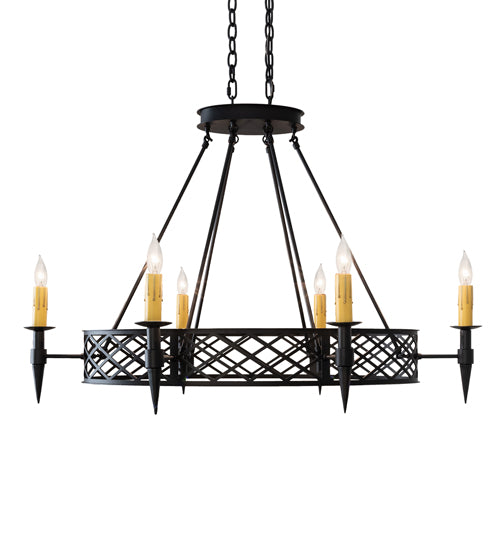 43" Wide Topridge 6 Light Chandelier