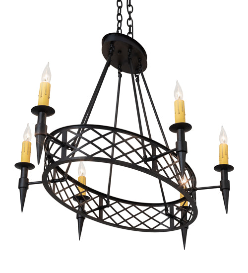 43" Wide Topridge 6 Light Chandelier