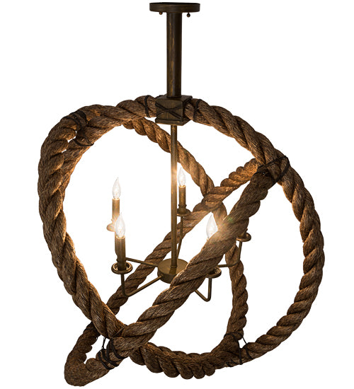 36" Wide Cilindro Bola Rope Pendant