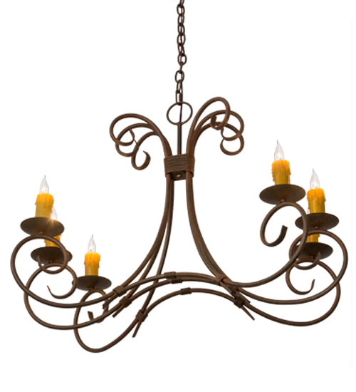 36" Long Elon 6 Light Oblong Chandelier