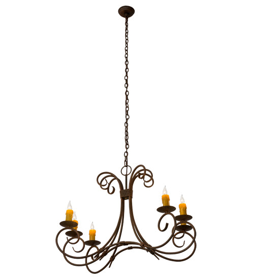 36" Long Elon 6 Light Oblong Chandelier