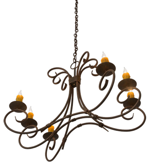 36" Long Elon 6 Light Oblong Chandelier