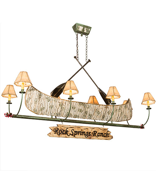 68"L Personalized Canoe 8 Lt Chandelier