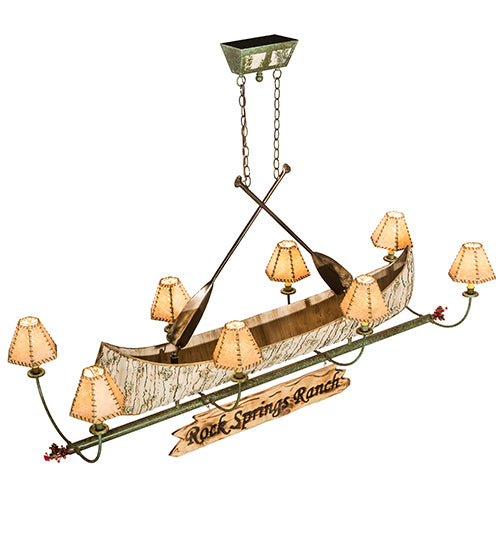 68"L Personalized Canoe 8 Lt Chandelier