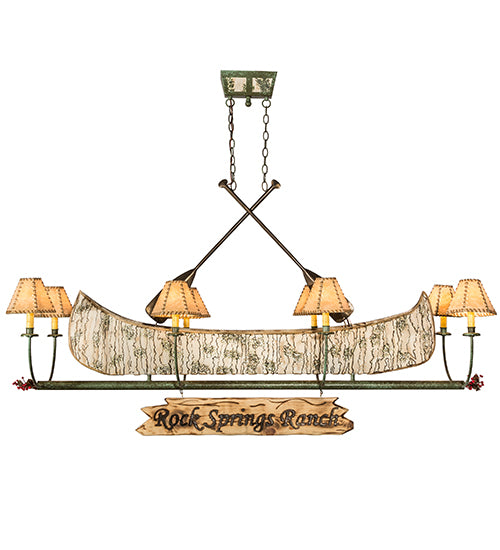 68"L Personalized Canoe 8 Lt Chandelier