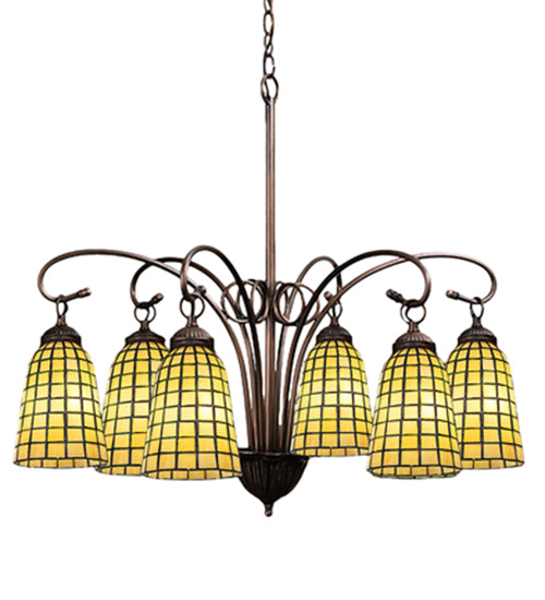 28"W Terra Verde 6 Lt Chandelier