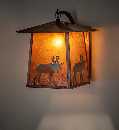 16" Wide Stillwater Lone Moose Wall Sconce