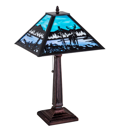 22" High Deer At Lake Table Lamp