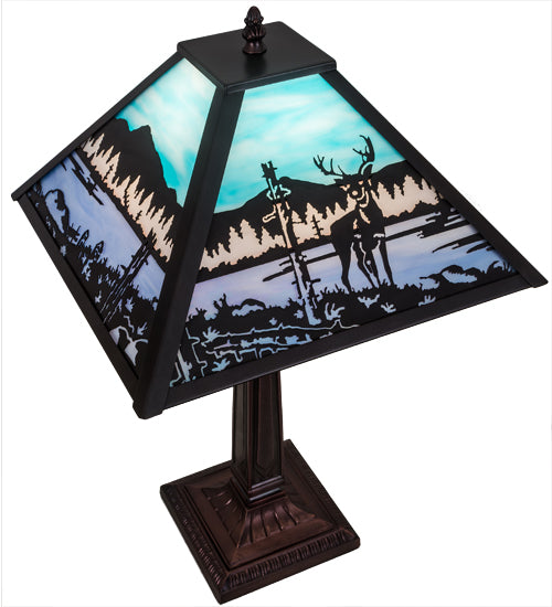 22" High Deer At Lake Table Lamp