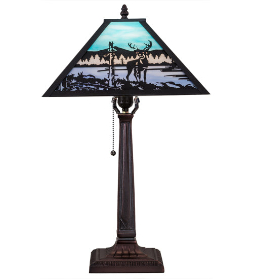 22" High Deer At Lake Table Lamp