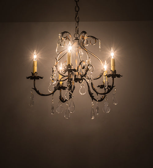 24"W Chantilly 5 Lt Chandelier