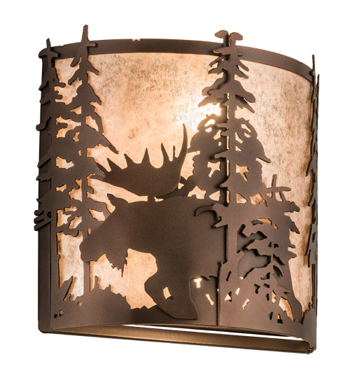 12"W Moose At Dusk Wall Sconce