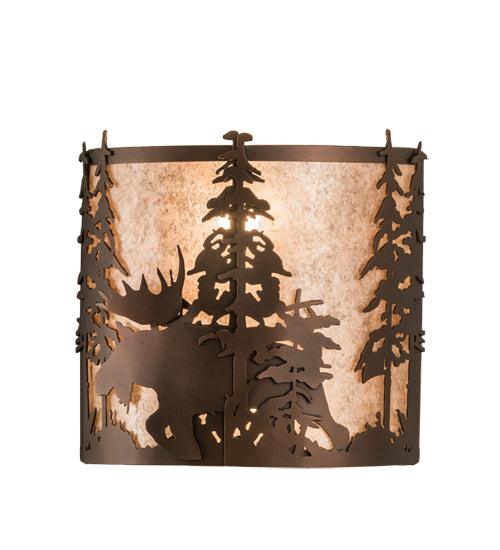 12"W Moose At Dusk Wall Sconce