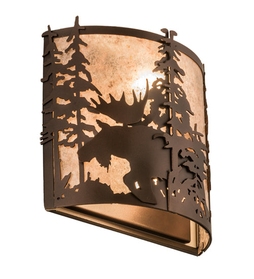 12"W Moose At Dusk Wall Sconce